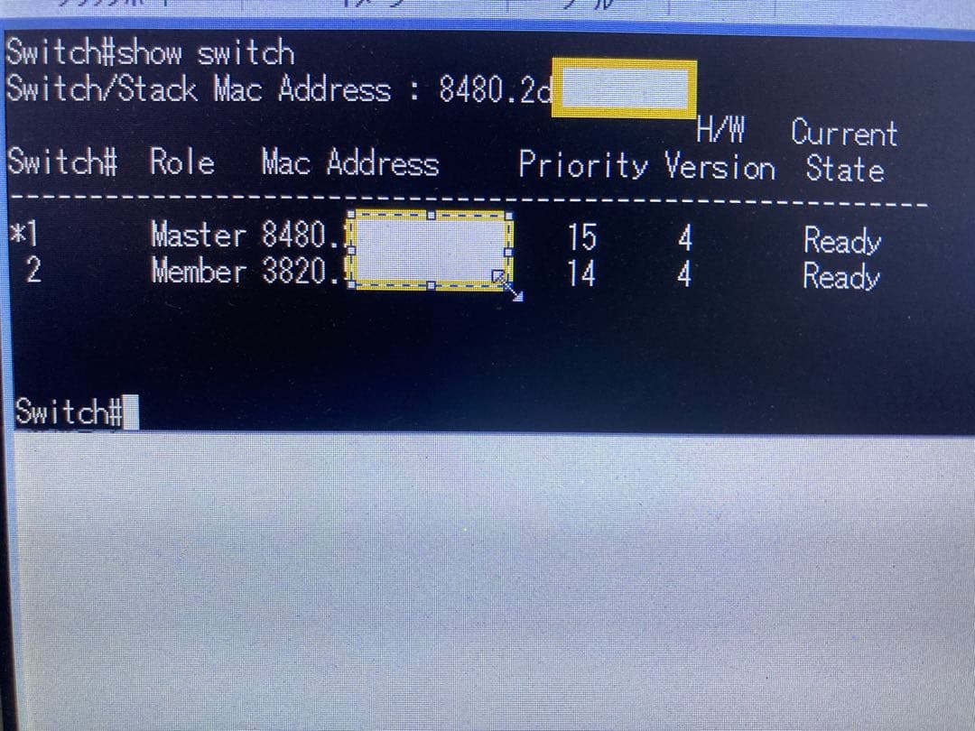 【CCNA、CCNP】スタック2台ciscoL2スイッチWS-C2960X