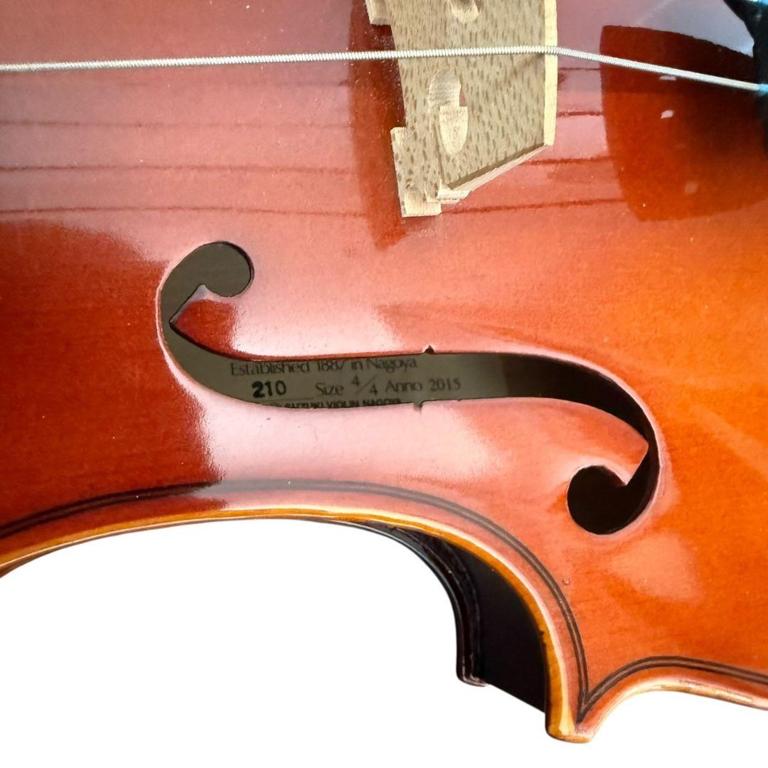 鈴木/SUZUKIバイオリン 4/4 No210 2015年製 弓 ケース 美品