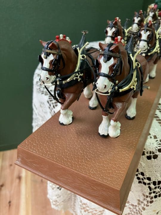 バドワイザー クライスデール8頭立馬車 馬 インテリア 置物
