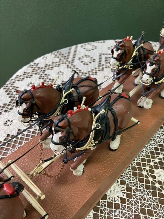 バドワイザー クライスデール8頭立馬車 馬 インテリア 置物