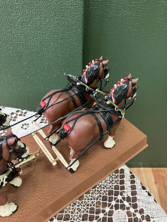 バドワイザー クライスデール8頭立馬車 馬 インテリア 置物