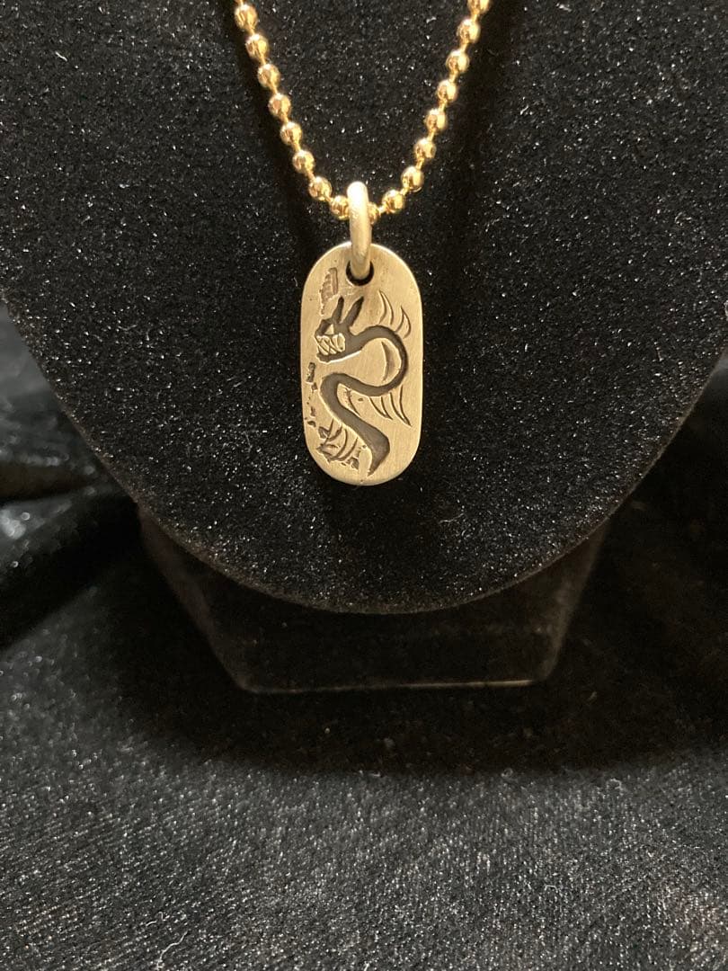 ⑮Dog Tag Dragon チェーン付き 真鍮