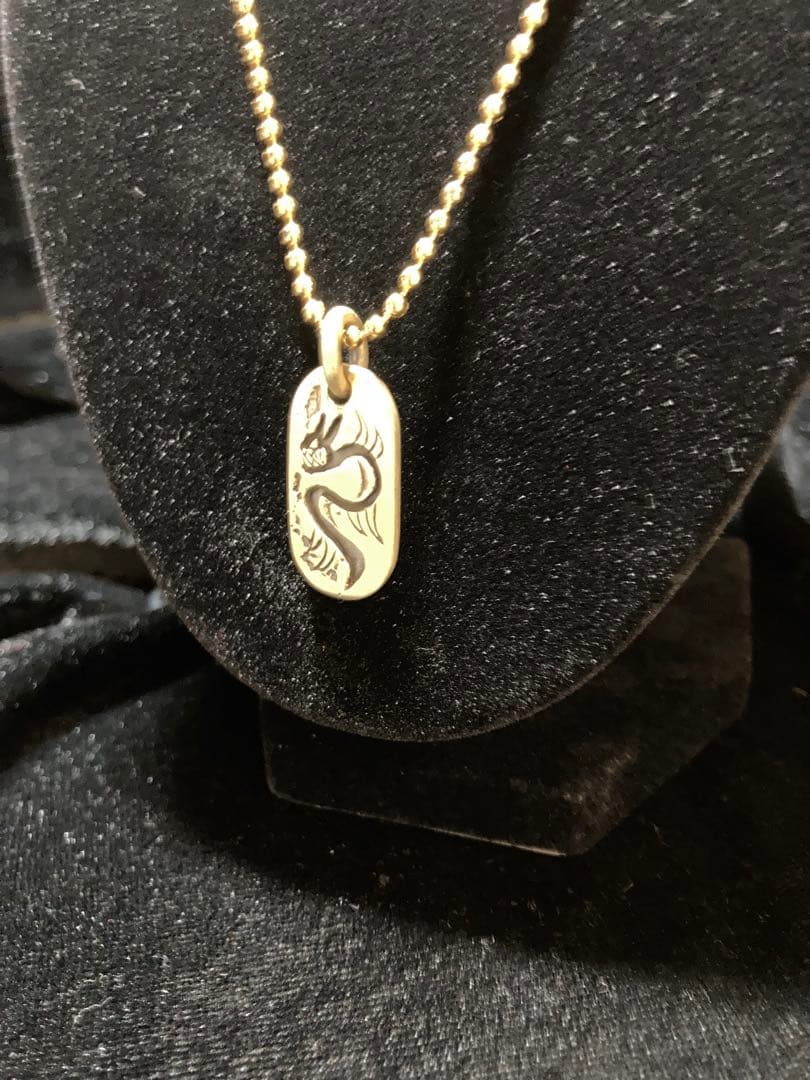 ⑮Dog Tag Dragon チェーン付き 真鍮