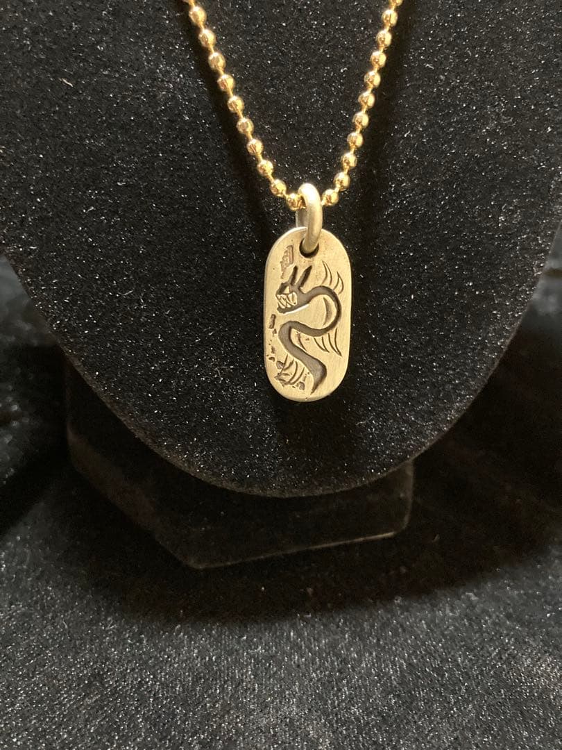 ⑮Dog Tag Dragon チェーン付き 真鍮
