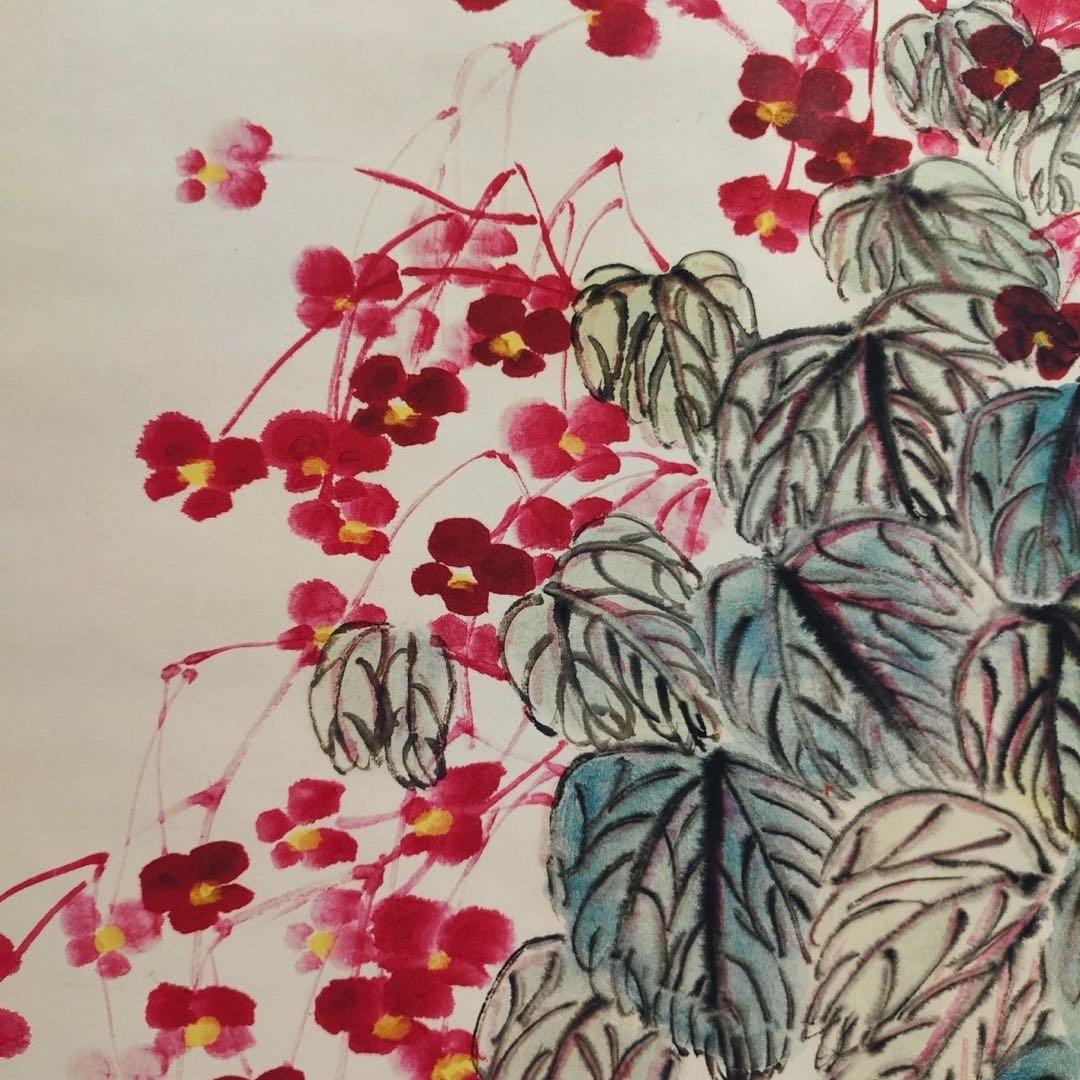 齐白石 草虫图 中国画 掛け軸 水墨画 和室 玄関 茶室 壁掛け 美術品