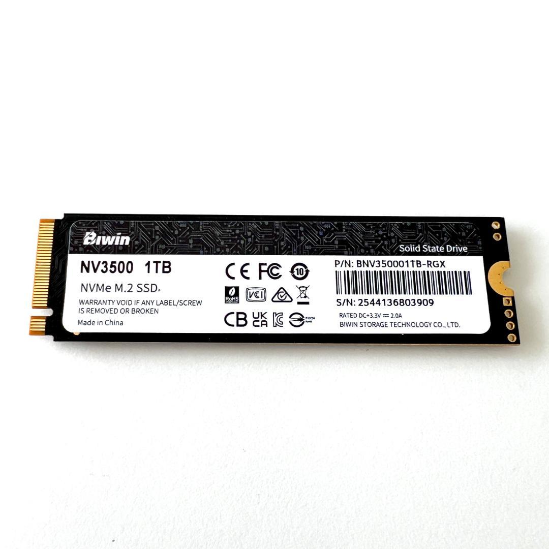 使用時間わずか23時間 Biwin NV3500 1TB SSD 動作確認済