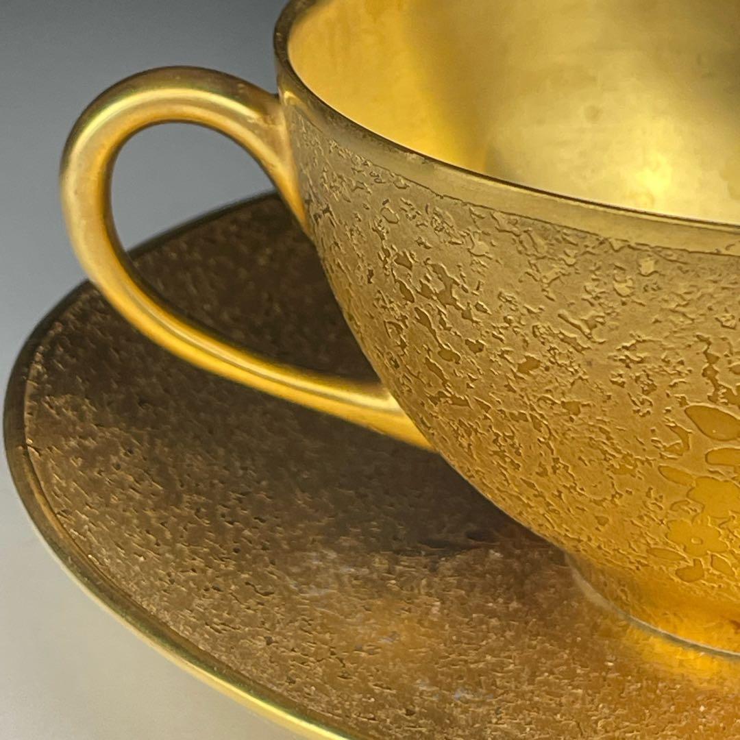 【希少】フッチェンロイター 金彩 クサラシ技法 ティーカップ＆ソーサー 花籠