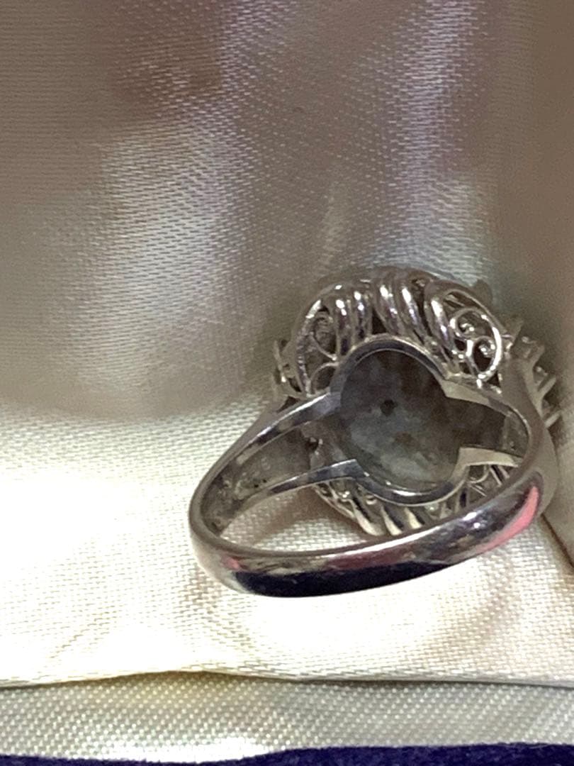 プラチナ Pt900 オパールリング 10月　誕生石　約11号 ？指輪