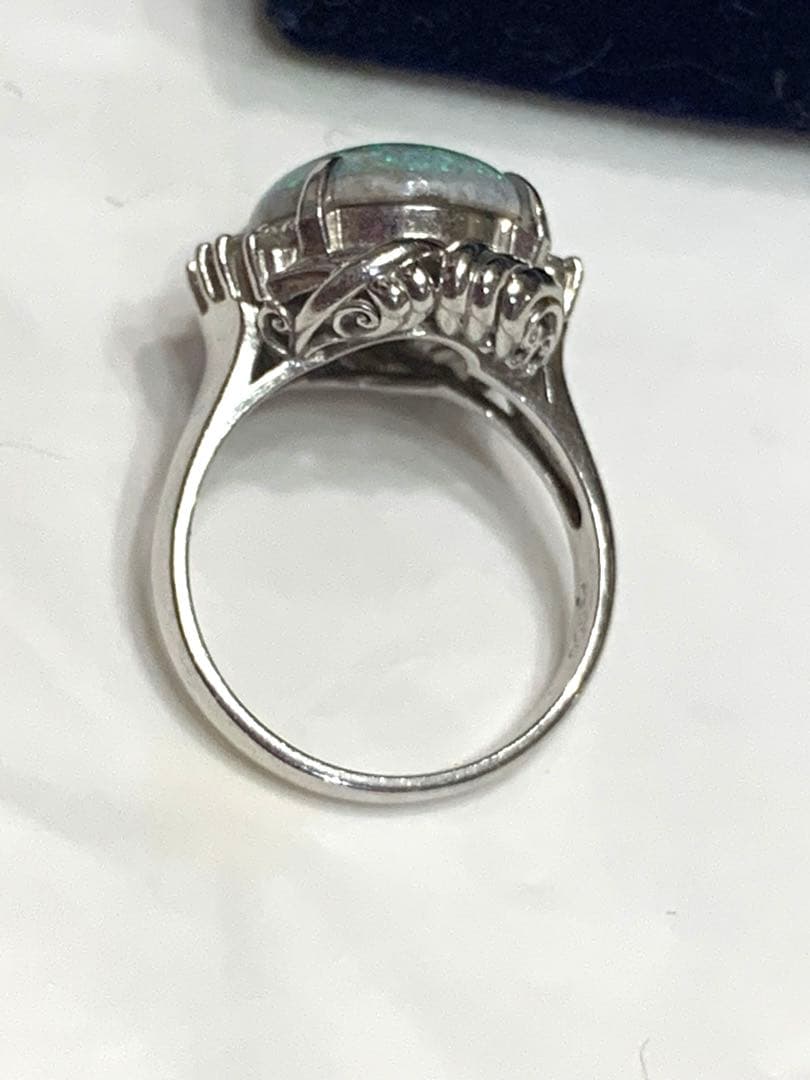 プラチナ Pt900 オパールリング 10月　誕生石　約11号 ？指輪