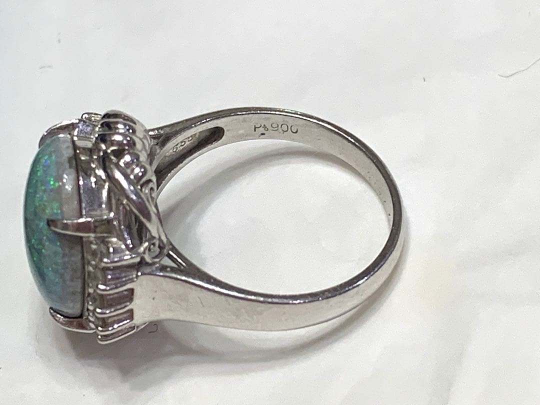 プラチナ Pt900 オパールリング 10月　誕生石　約11号 ？指輪