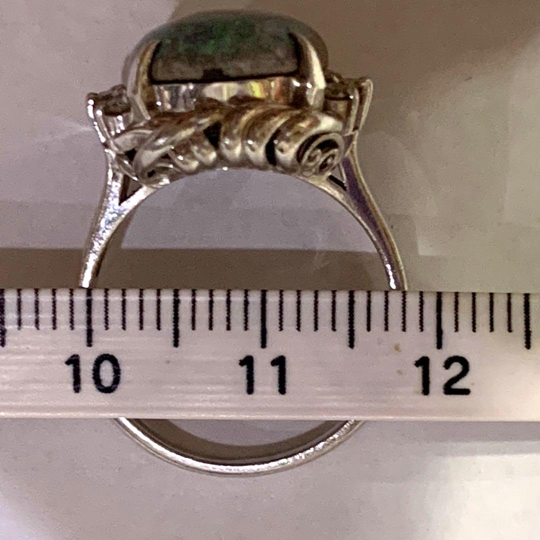 プラチナ Pt900 オパールリング 10月　誕生石　約11号 ？指輪