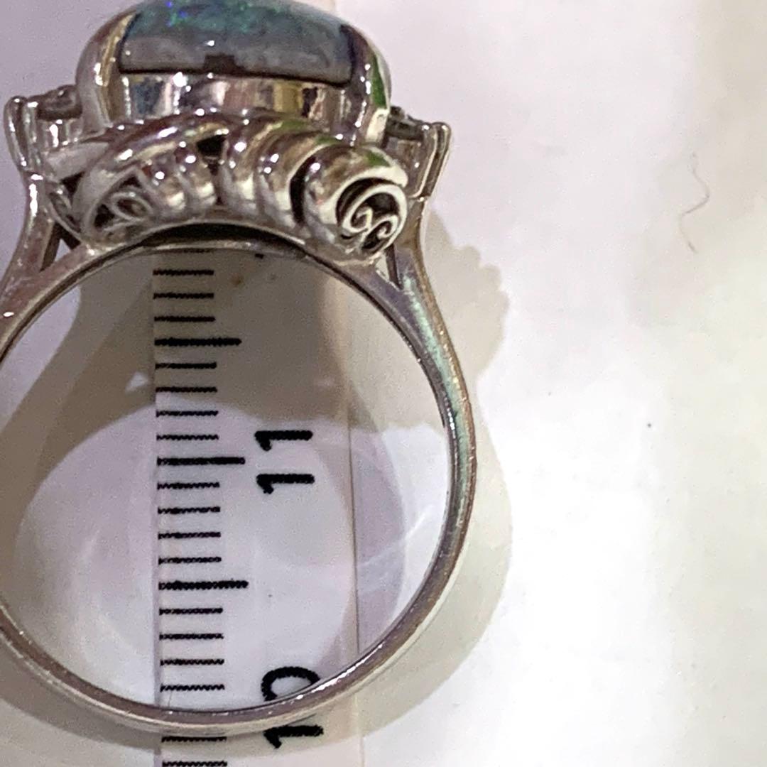 プラチナ Pt900 オパールリング 10月　誕生石　約11号 ？指輪