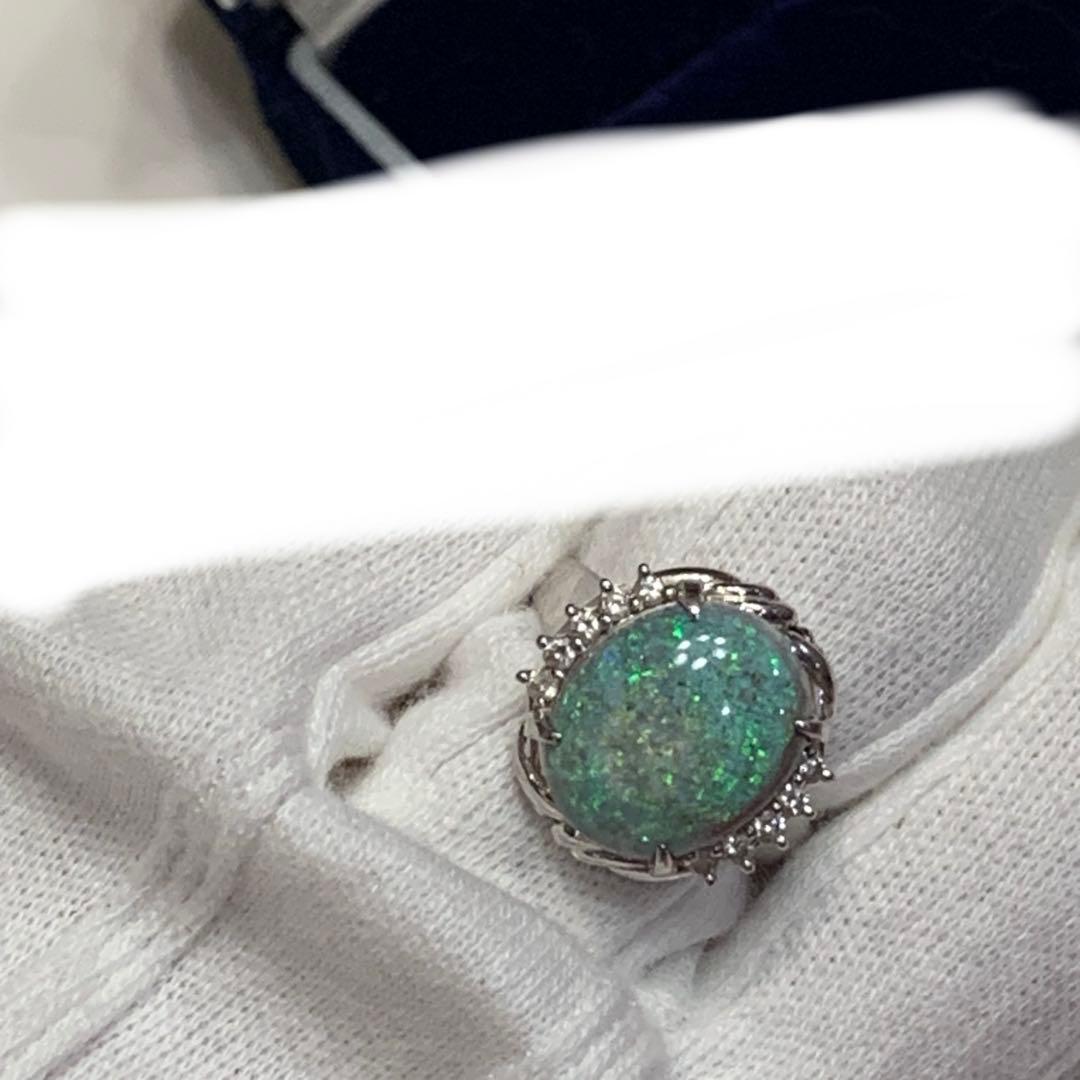 プラチナ Pt900 オパールリング 10月　誕生石　約11号 ？指輪