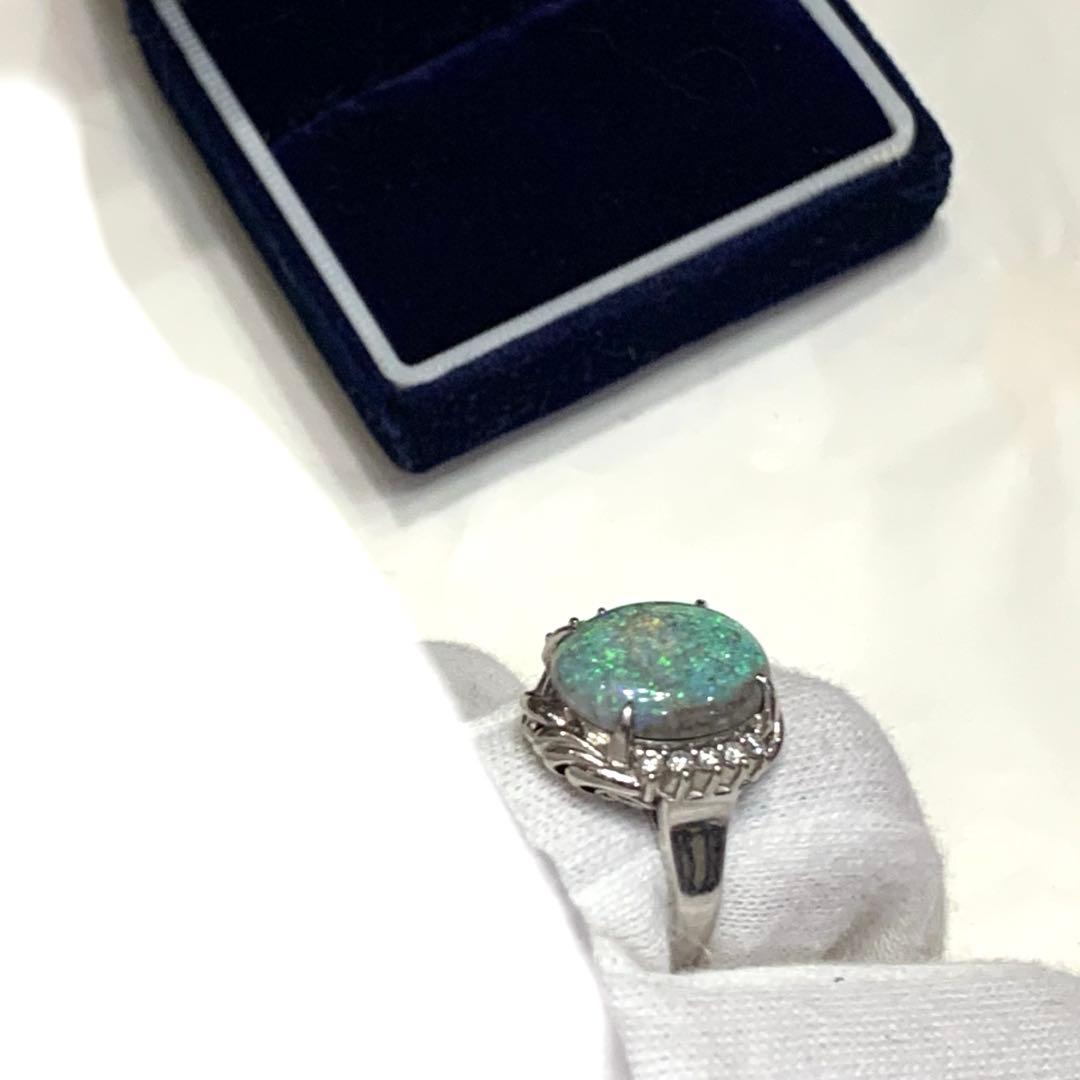 プラチナ Pt900 オパールリング 10月　誕生石　約11号 ？指輪