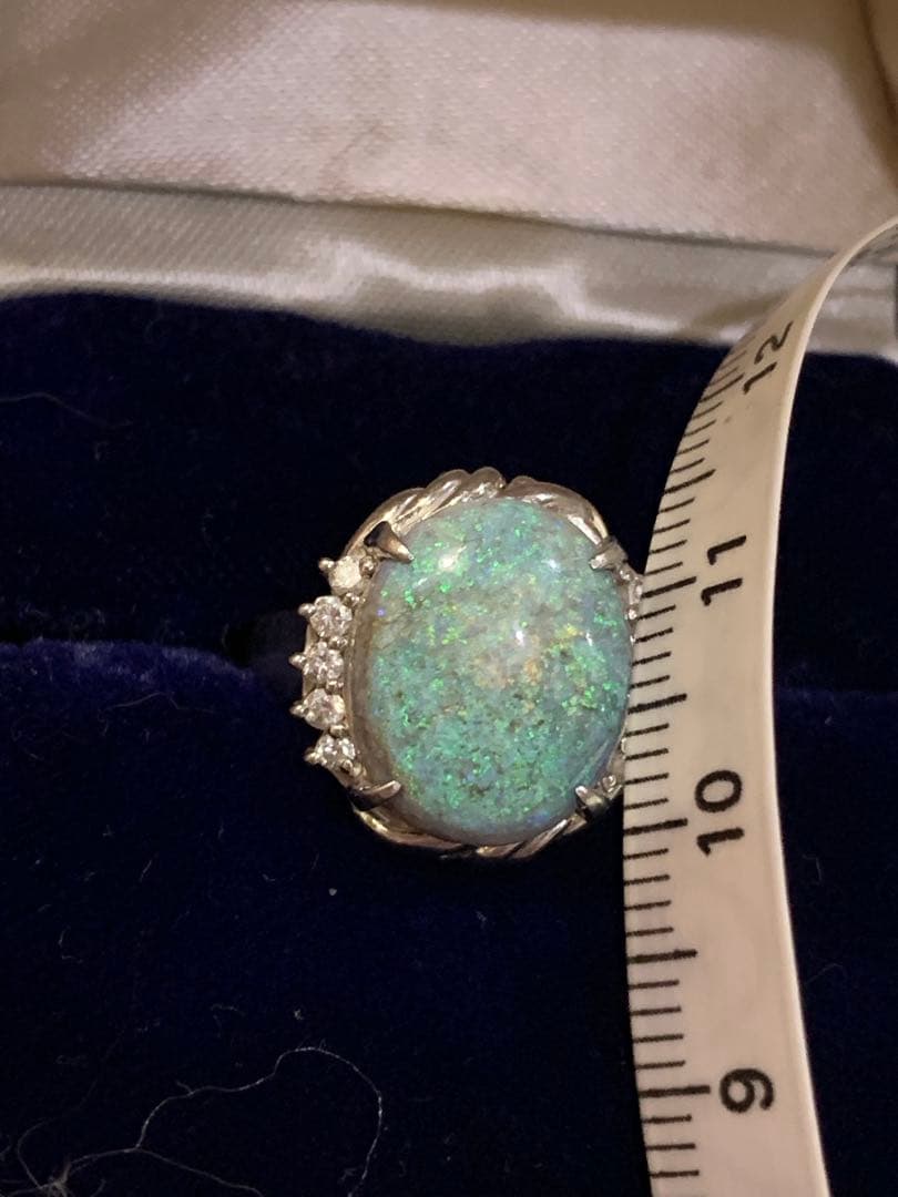 プラチナ Pt900 オパールリング 10月　誕生石　約11号 ？指輪