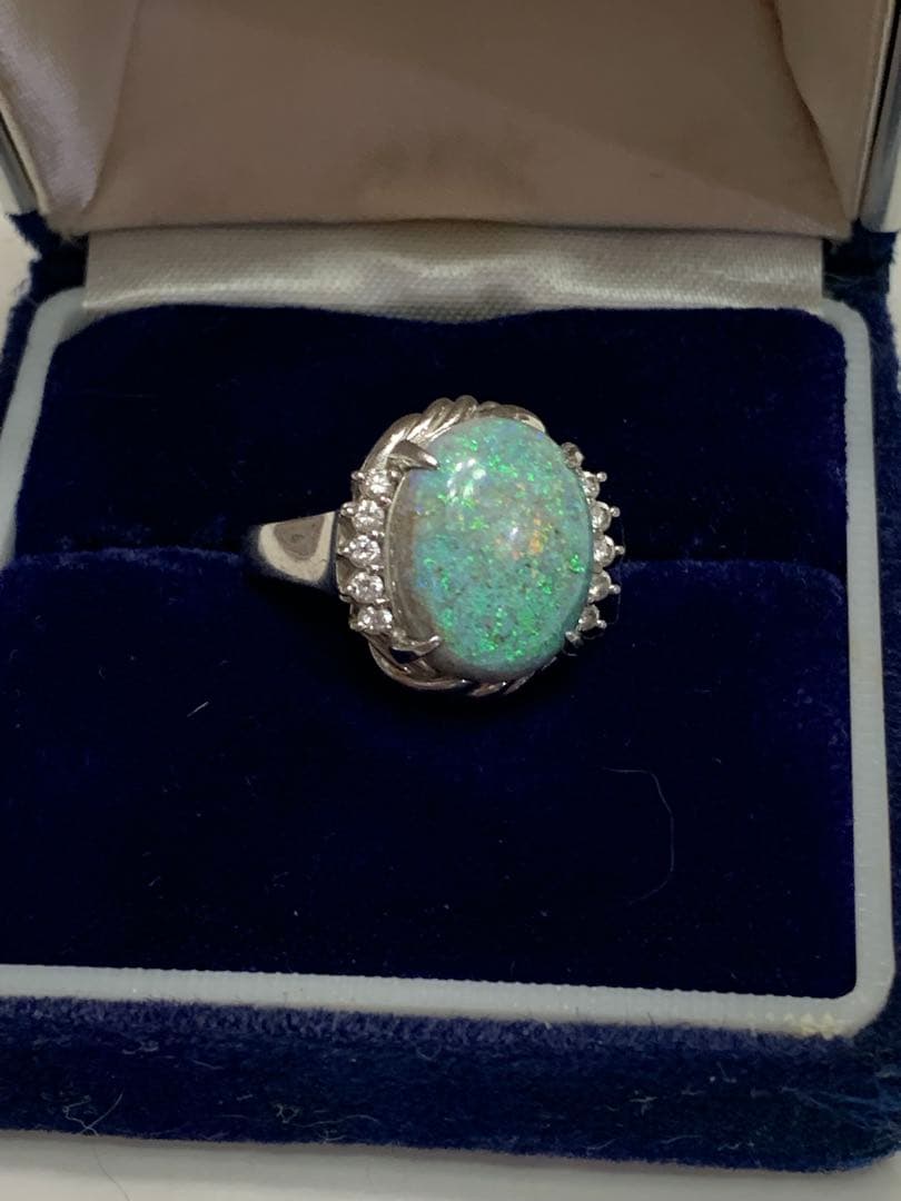 プラチナ Pt900 オパールリング 10月　誕生石　約11号 ？指輪