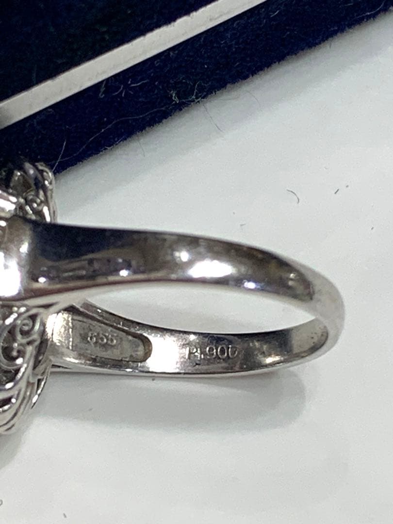 プラチナ Pt900 オパールリング 10月　誕生石　約11号 ？指輪