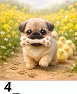 オーダーページ　ハンカチ135 菜の花わんこ柄　ハンドメイド3/3