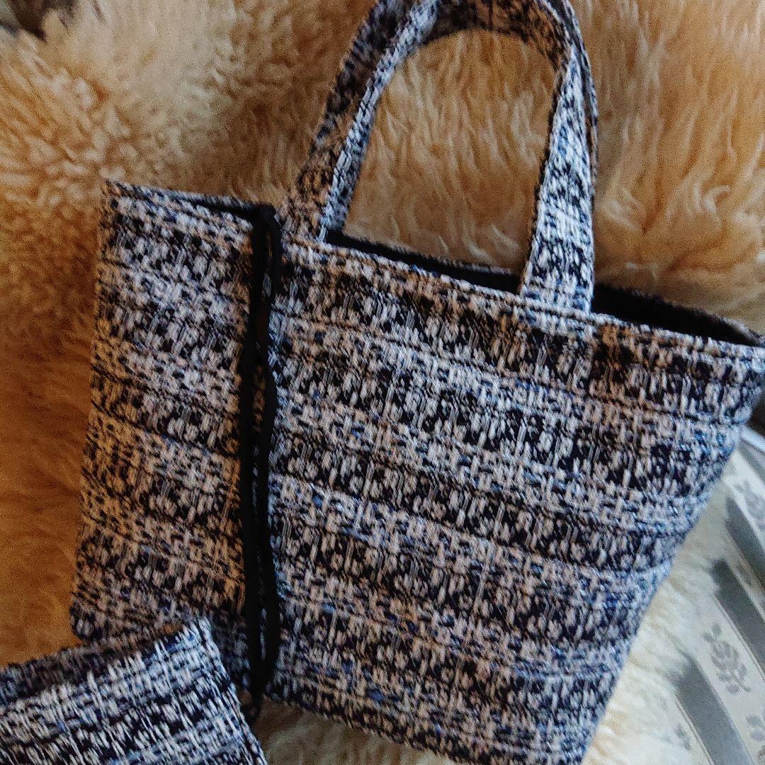 H64 イタリア一流ブランド生地使用ミニトート　ポーチ付き