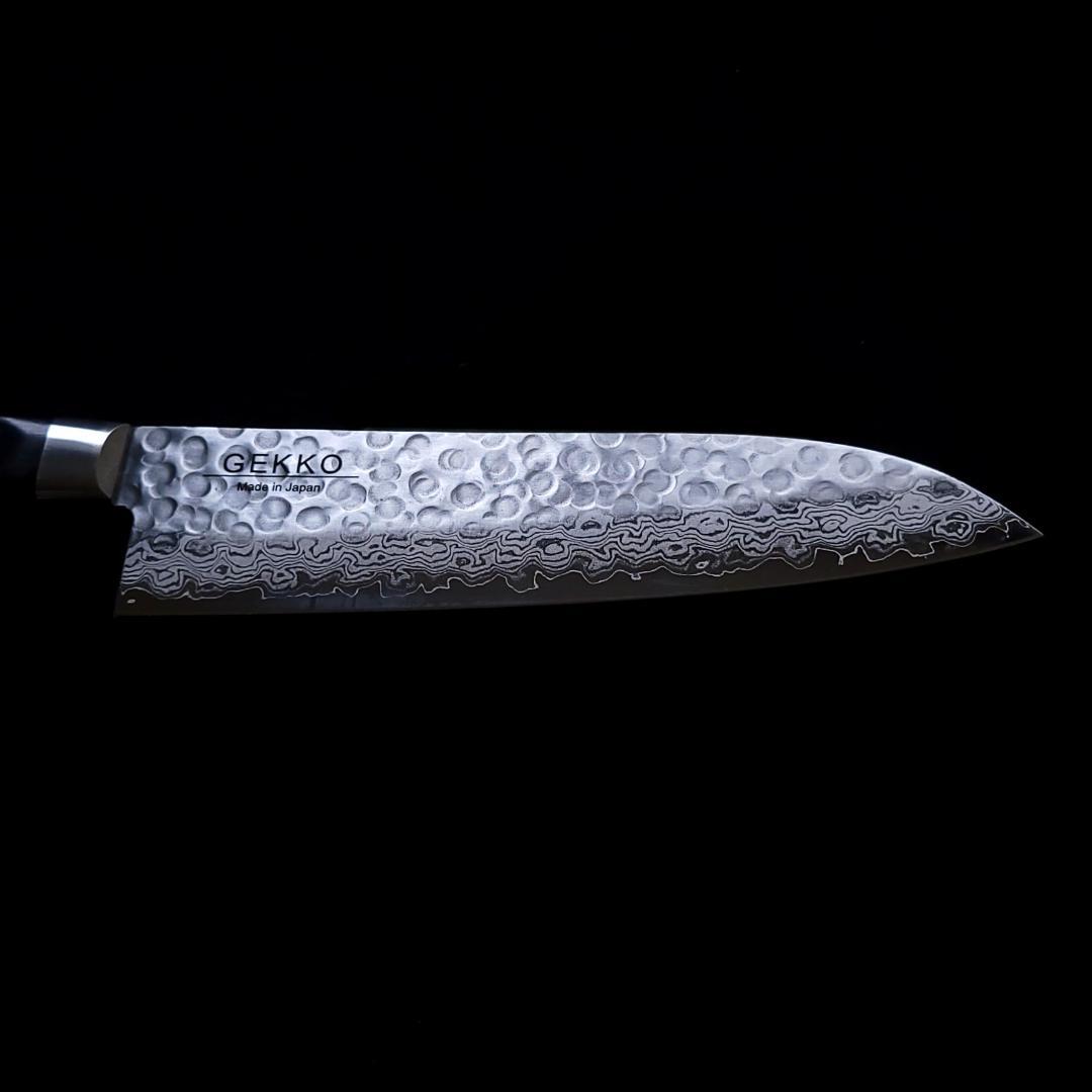 T*ツ様 日本製 VG10 ダマスカス 三徳包丁185mm 黒柄 G1756E