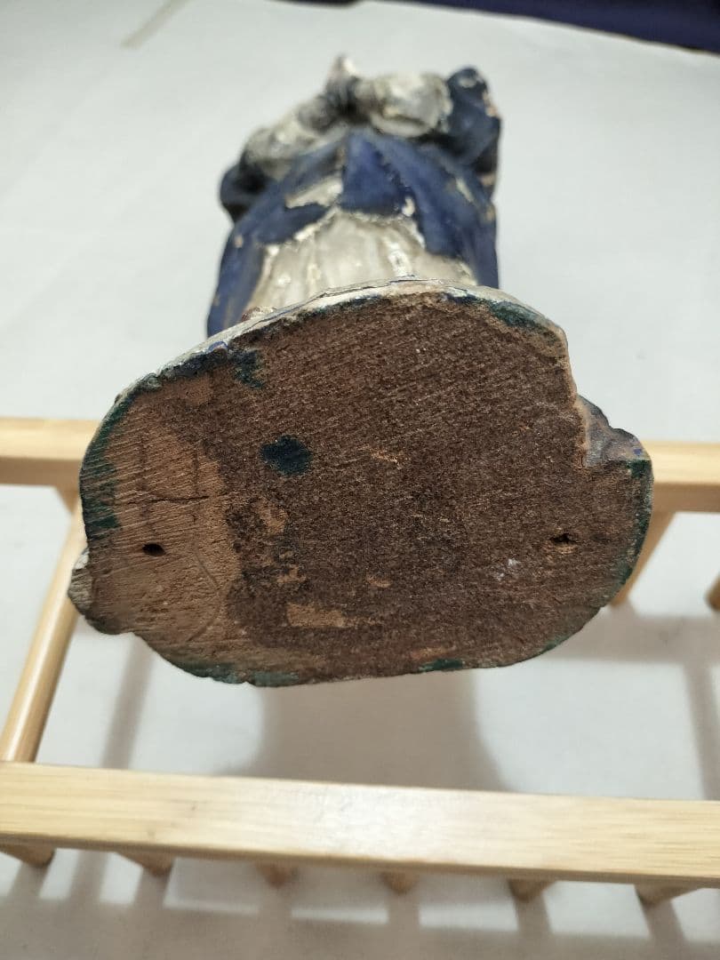 時代美術 聖母マリア像 木雕 箱あり