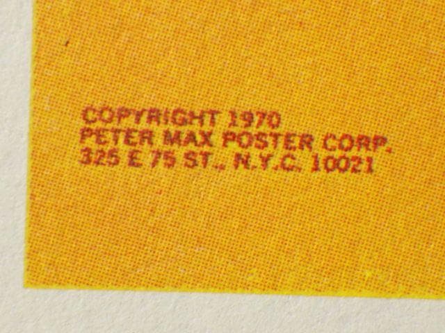 【限定値下】★【1970年代】ピーターマックス ピースマーク＆鳩 ポスター