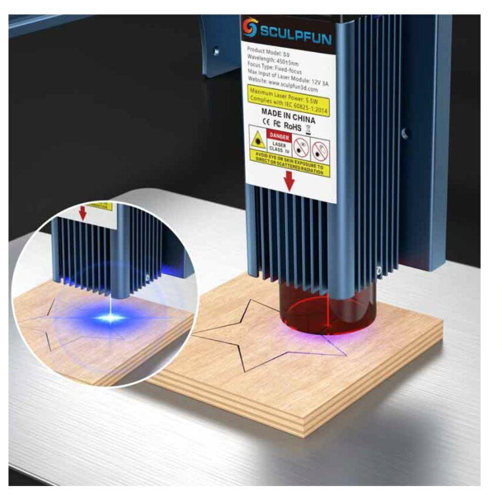 SCULPFUN S9 5.5Wレーザー彫刻機