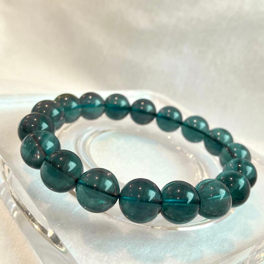 深海カラー♡高品質 深いブルーグリーンフローライト ブレスレット❶