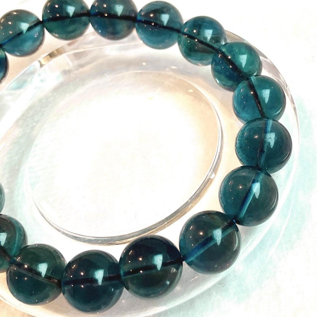 深海カラー♡高品質 深いブルーグリーンフローライト ブレスレット❶