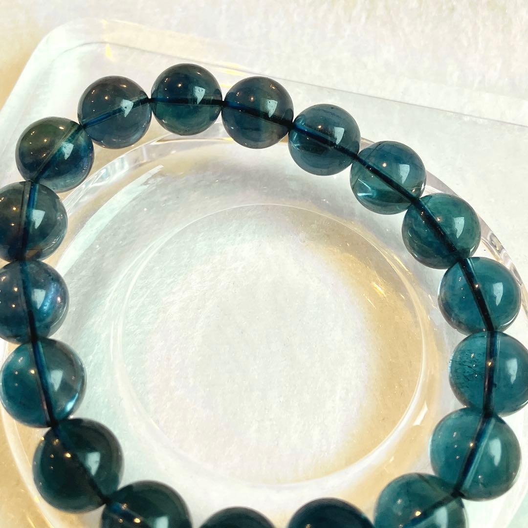 深海カラー♡高品質 深いブルーグリーンフローライト ブレスレット❶