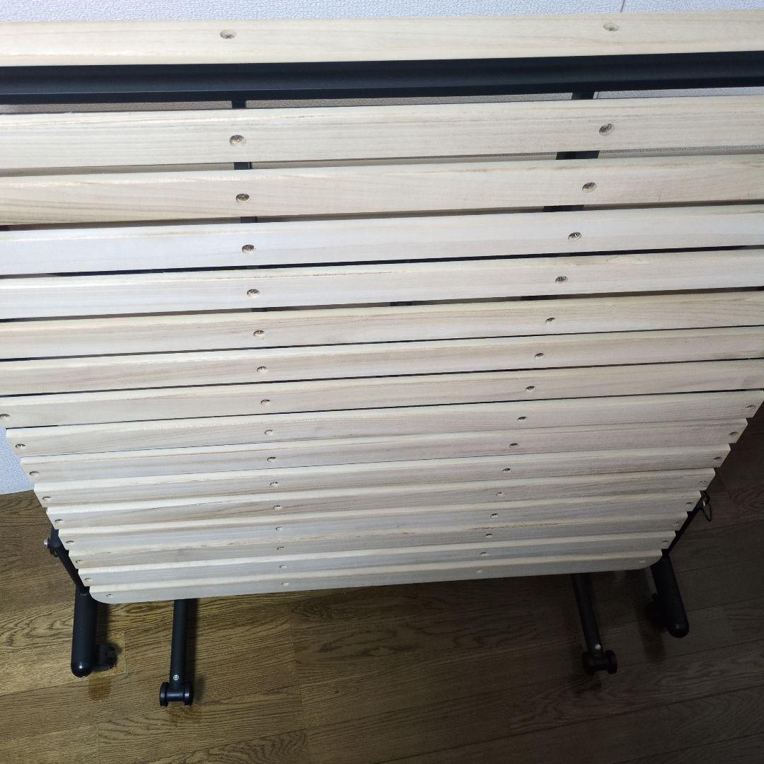 ニトリ　すのこ　折りたたみベッド 木製スラット シングル