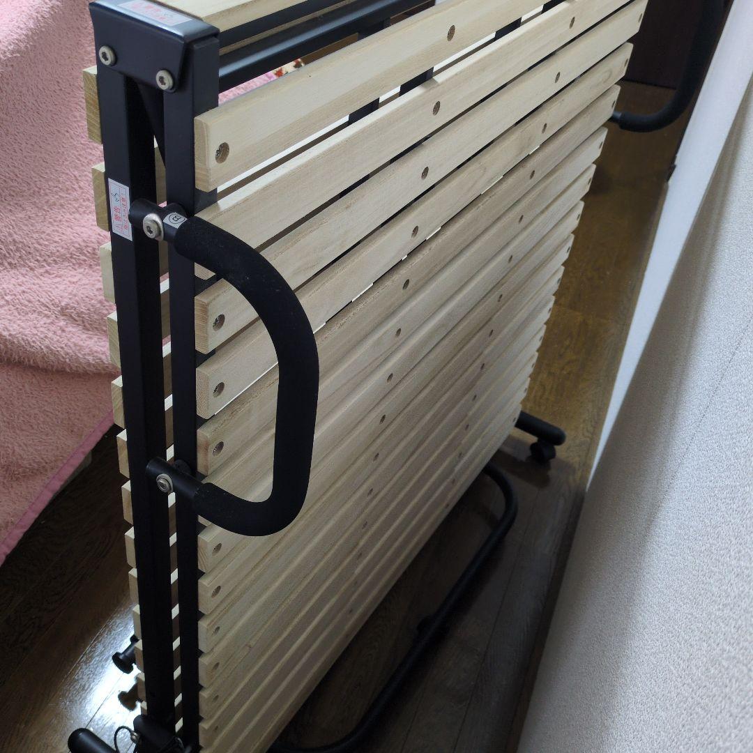 ニトリ　すのこ　折りたたみベッド 木製スラット シングル