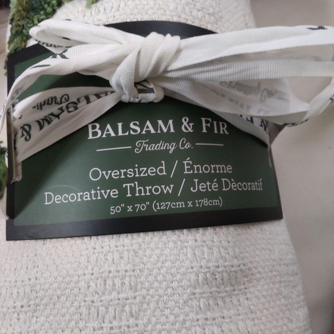 北欧風 ツリー柄 豪華3点セット　ふわふわクッション2個 ＆ 大判ブランケット