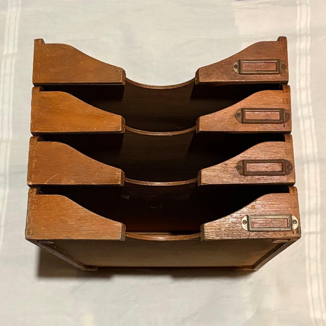 古道具　木製書類ラック　書類ケース