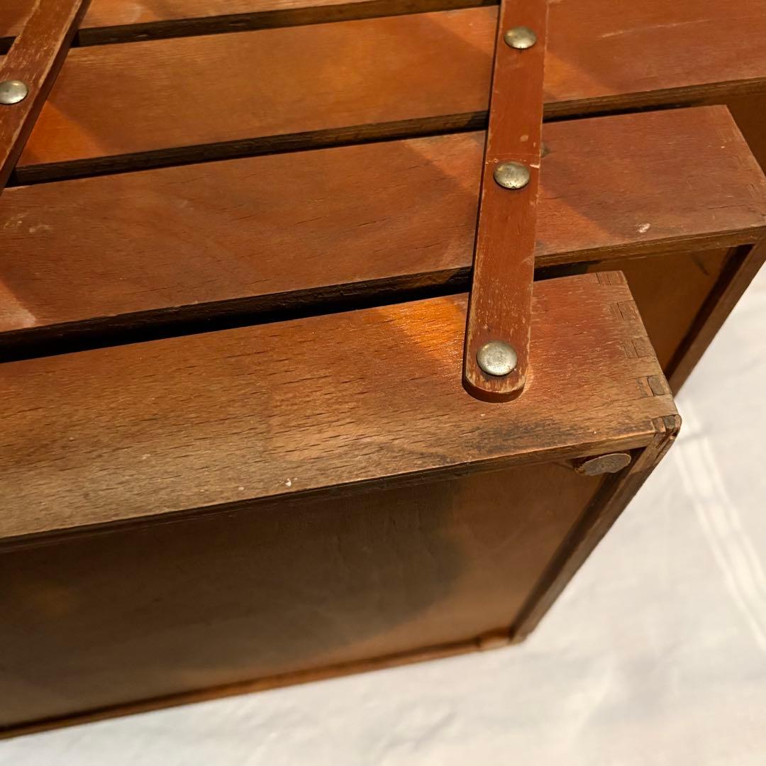 古道具　木製書類ラック　書類ケース