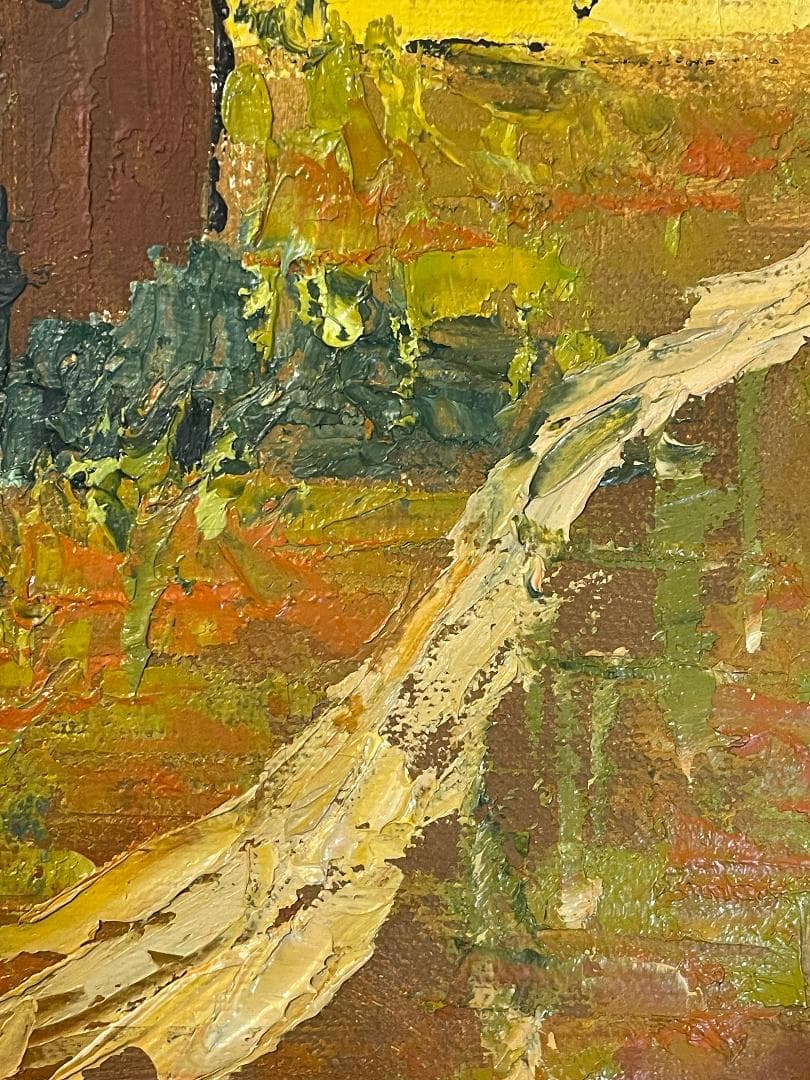 「真作」KARPATY PETERS　風景画　油彩画　額装　サイン有り　F4号