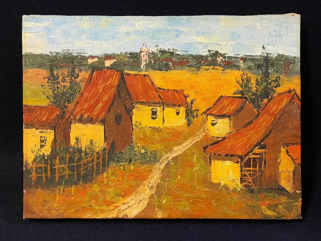 「真作」KARPATY PETERS　風景画　油彩画　額装　サイン有り　F4号