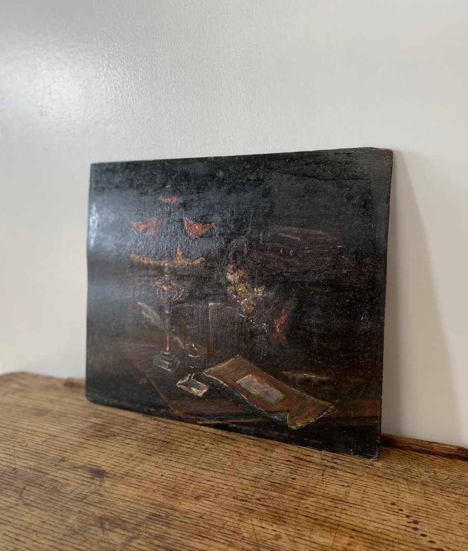 フランスアンティーク アンティーク絵画 アンティーク絵 静物画 油絵