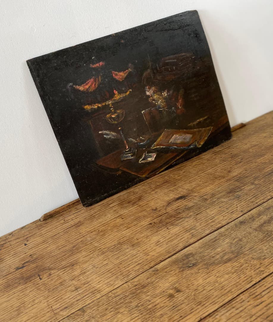 フランスアンティーク アンティーク絵画 アンティーク絵 静物画 油絵