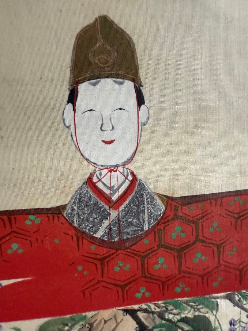 伝統的な日本の掛軸 男女の衣装