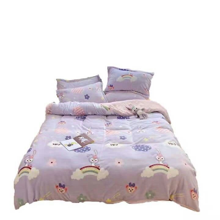 ?ステーラルちゃん?厚手暖かい可愛いベッド寝具掛け布団カバー3点、4点セット☆