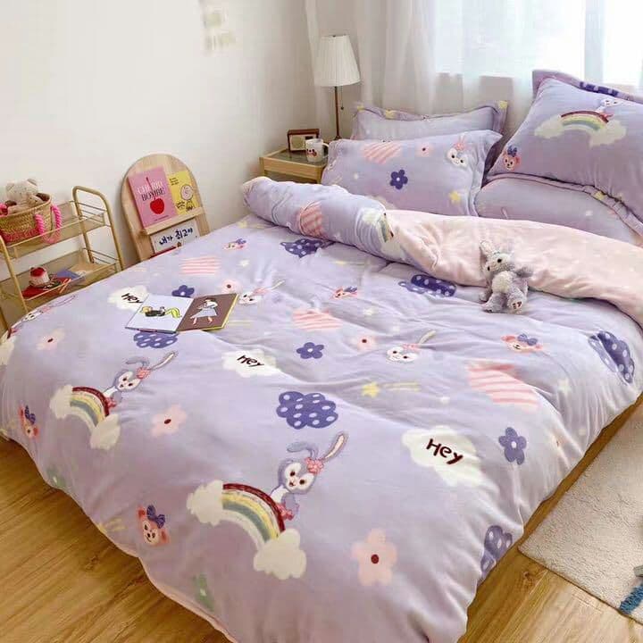 ?ステーラルちゃん?厚手暖かい可愛いベッド寝具掛け布団カバー3点、4点セット☆