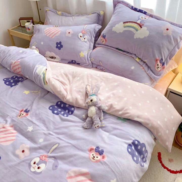 ?ステーラルちゃん?厚手暖かい可愛いベッド寝具掛け布団カバー3点、4点セット☆