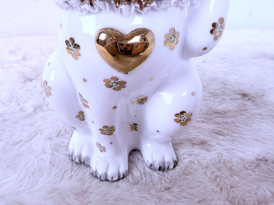 美品♪アイルランド製  PORCELAIN 招き猫 陶器 高さ20cm