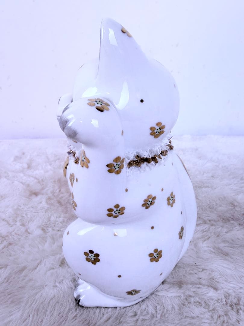 美品♪アイルランド製  PORCELAIN 招き猫 陶器 高さ20cm