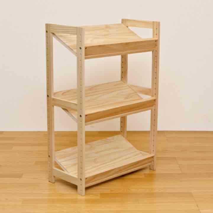 送料無料！パイン２wayラック 三段