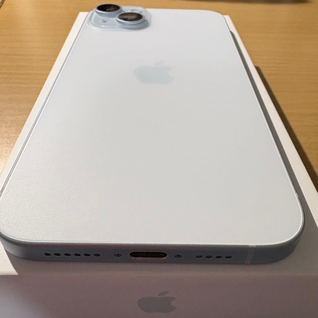 iPhone15Plus 美品128GBブルー 本体箱 付属品有り SIMフリー