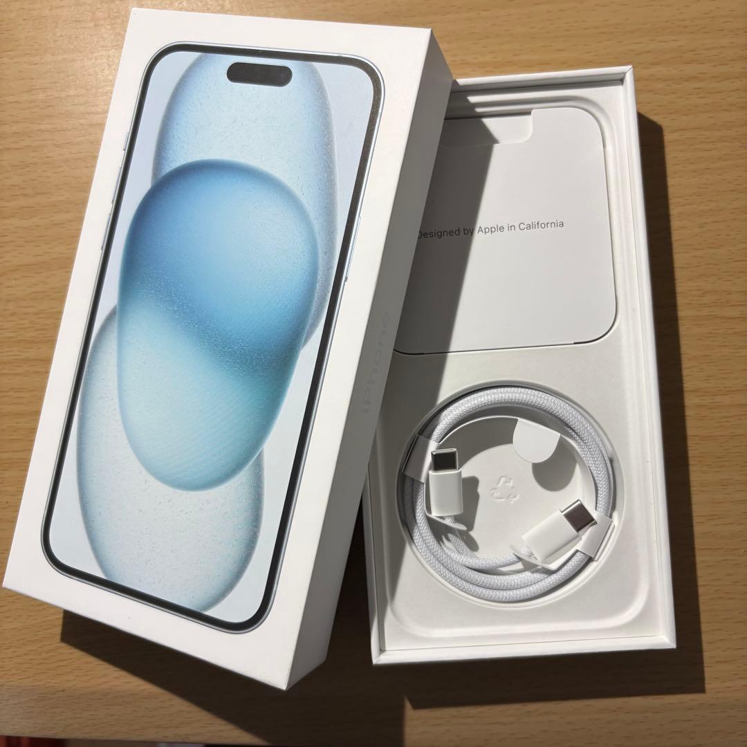 iPhone15Plus 美品128GBブルー 本体箱 付属品有り SIMフリー
