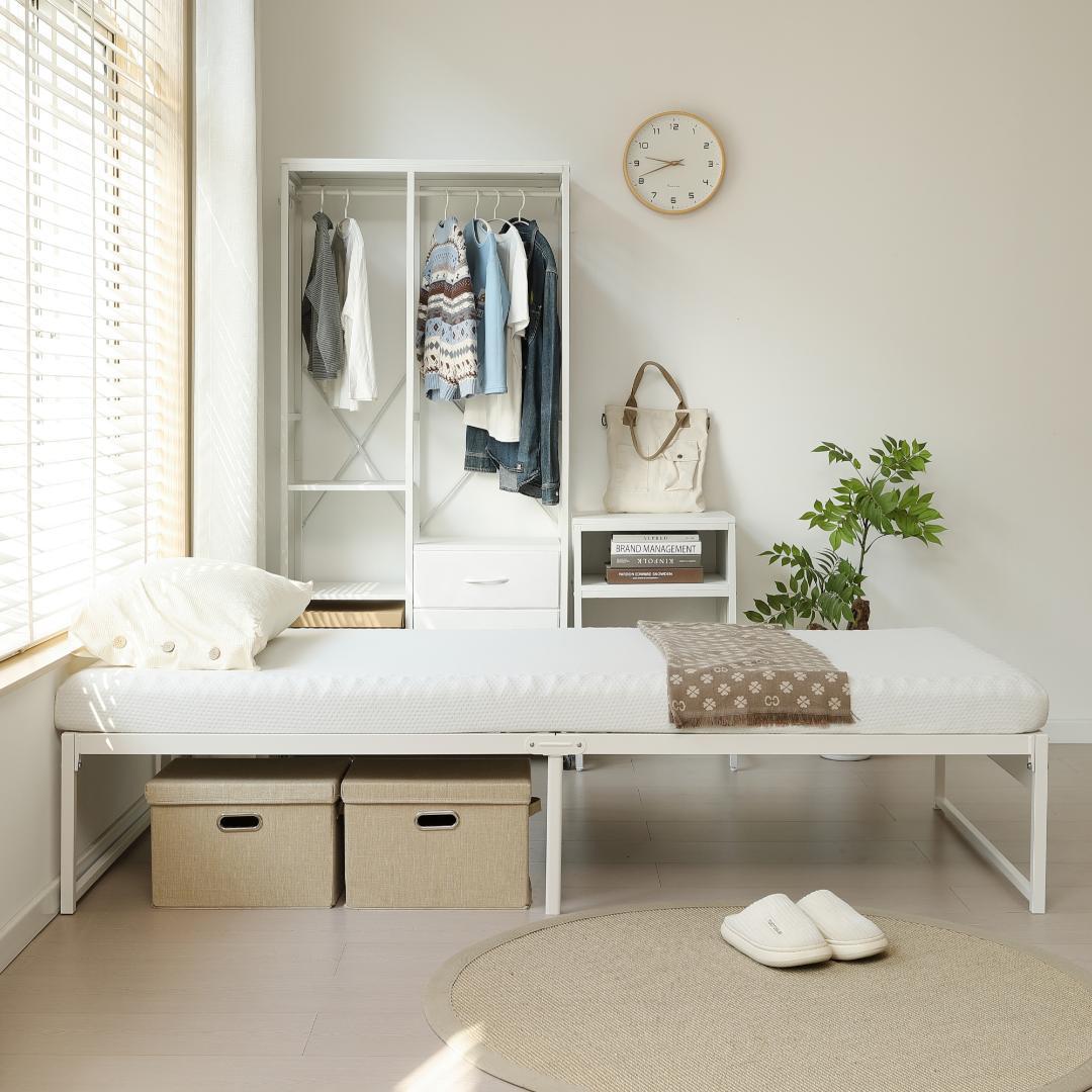 超人気！ベッドフレーム パイプベッド【シングル S】WHITE