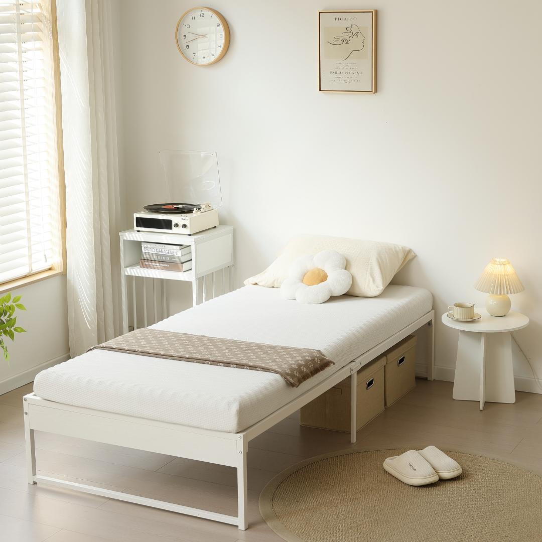 超人気！ベッドフレーム パイプベッド【シングル S】WHITE